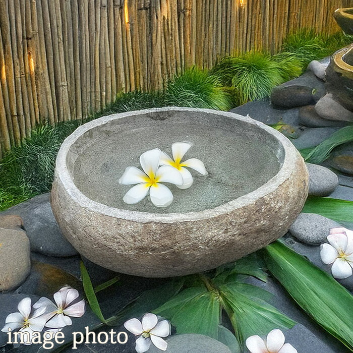 楽天市場】睡蓮鉢 スイレン鉢 （50.5×41×15cm 31kg z）【 水鉢 石