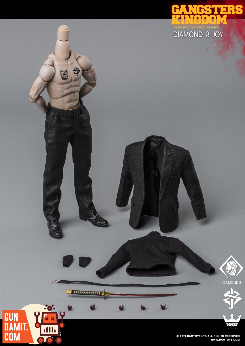 DAMTOYS 1/6 GK028B Gangsters Kingdom Diamond 8 Suit w/ Accessories