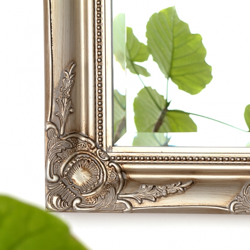 アンティーク調 壁掛けミラー ウォールミラー S アンティークシルバー