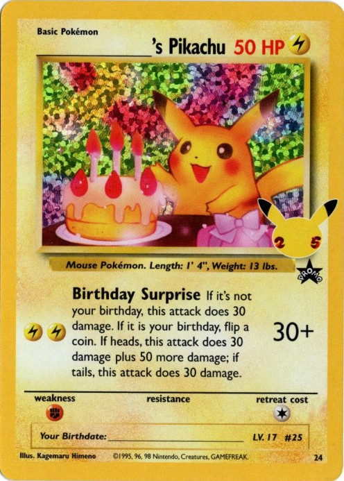 _のピカチュウ 海外版 英語版 25th プロモ Birthday Pikachu - 24