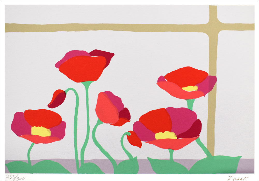 中原房夫 絵画(版画/シルクスクリーン) けしの花 329|アート＆フレーム