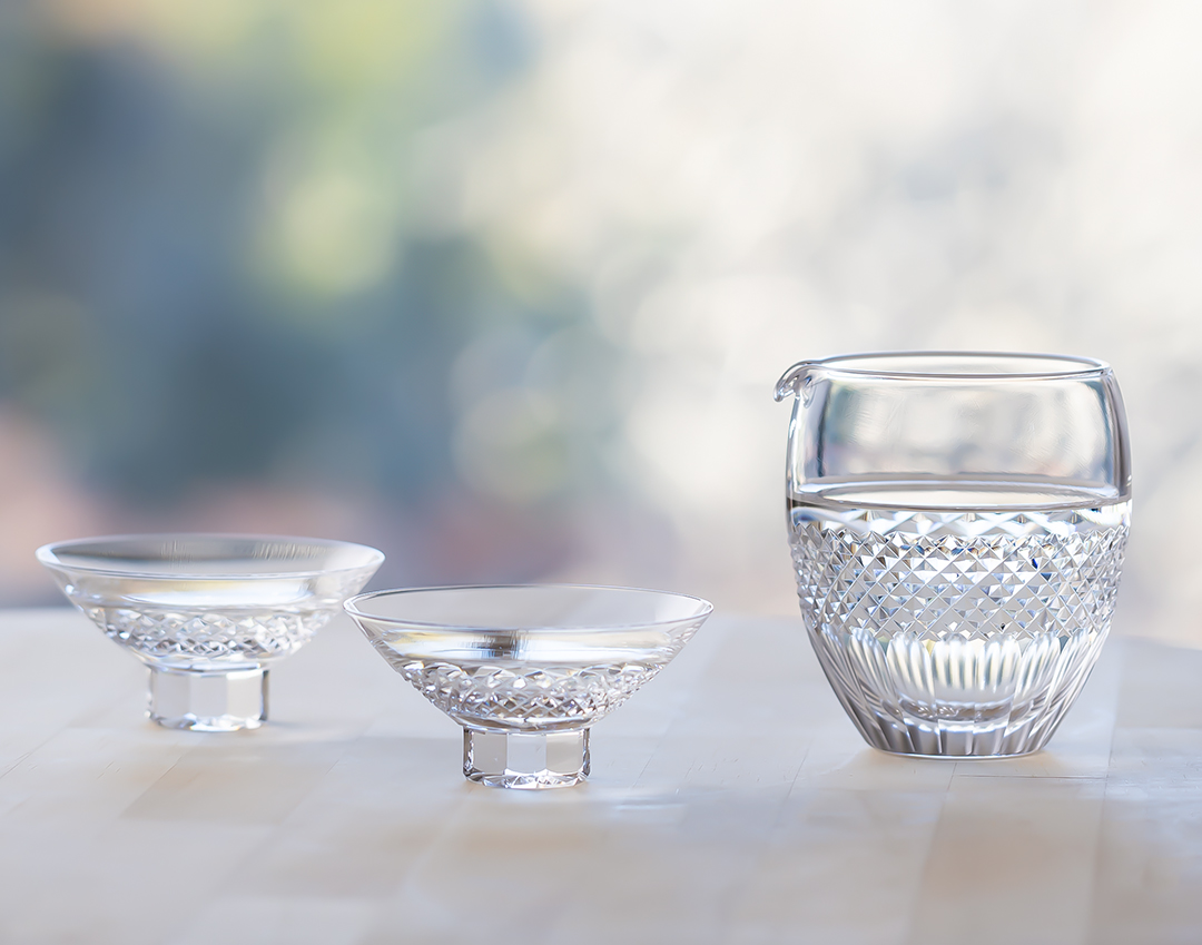 江戸切子 片口＜魚子紋＞ | カガミクリスタル