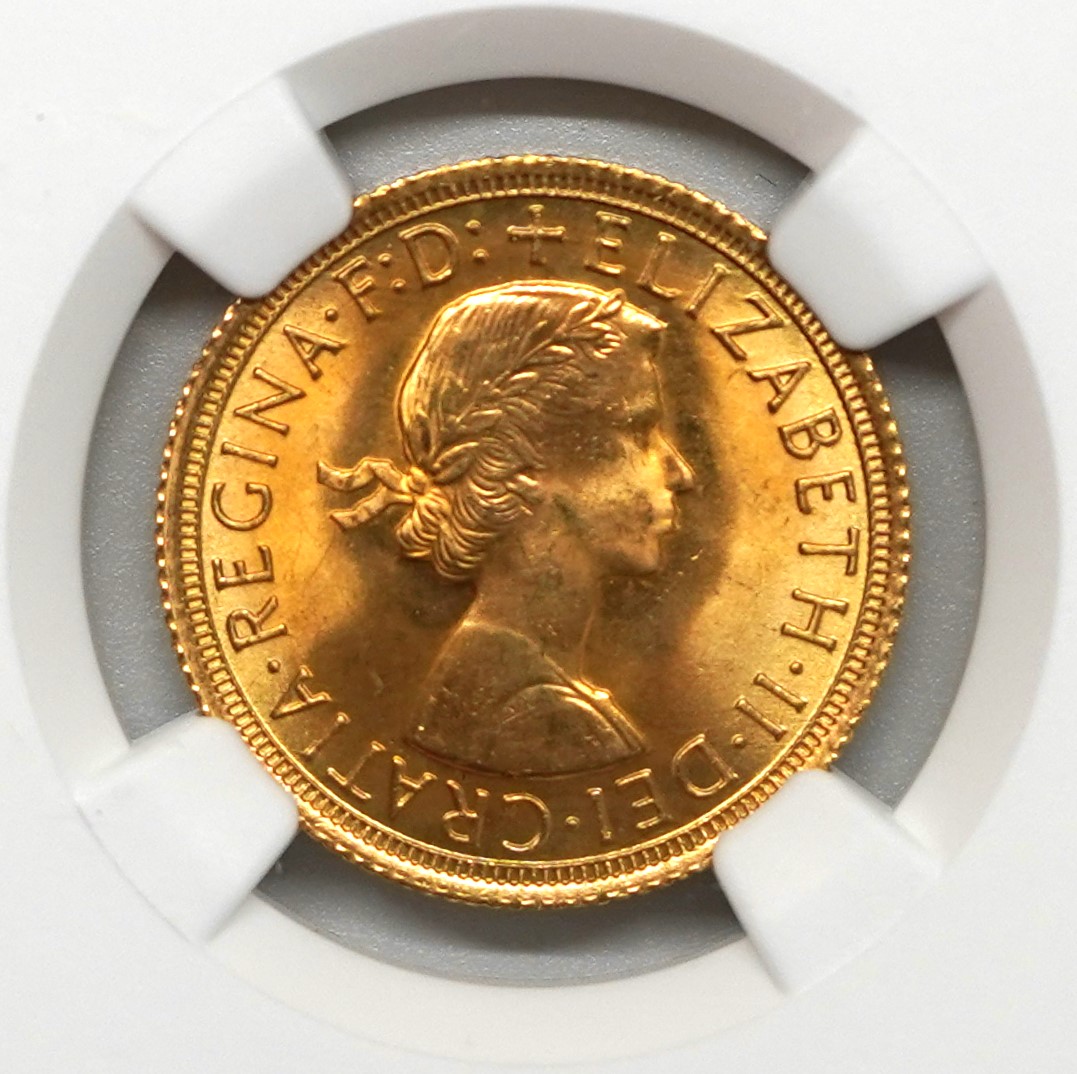 Sold】【新規の方にお勧め】1966年 エリザベス2世 ソブリン金貨 MS66