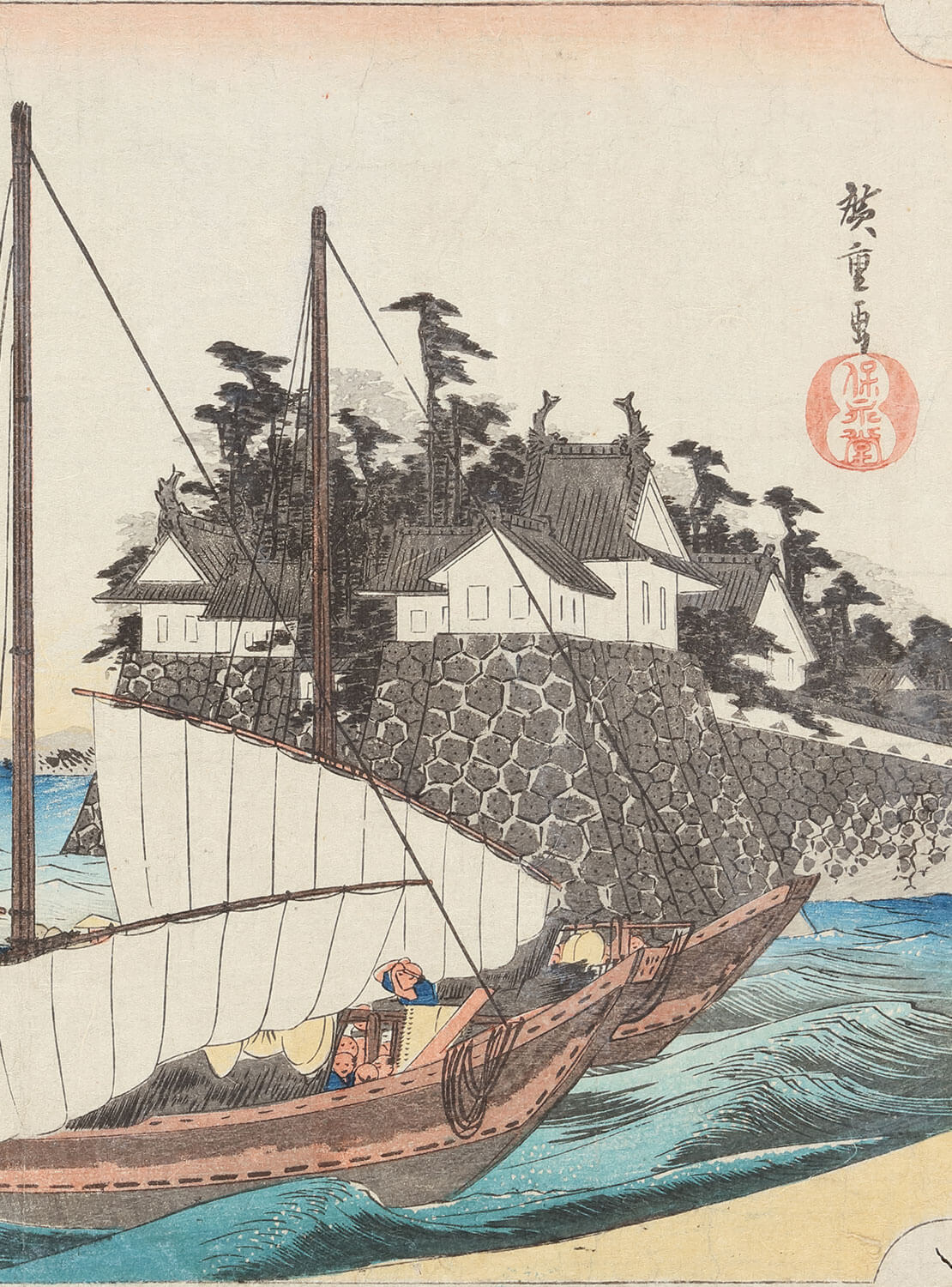 歌川広重 作 「東海道五拾三次之内 桑名 七里渡口」／ホームメイト