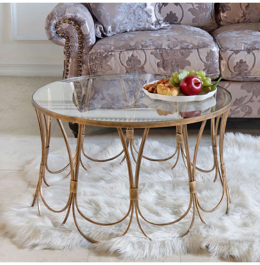 アイアンガラス センターテーブル Φ73cm｜おしゃれインテリア 家具通販