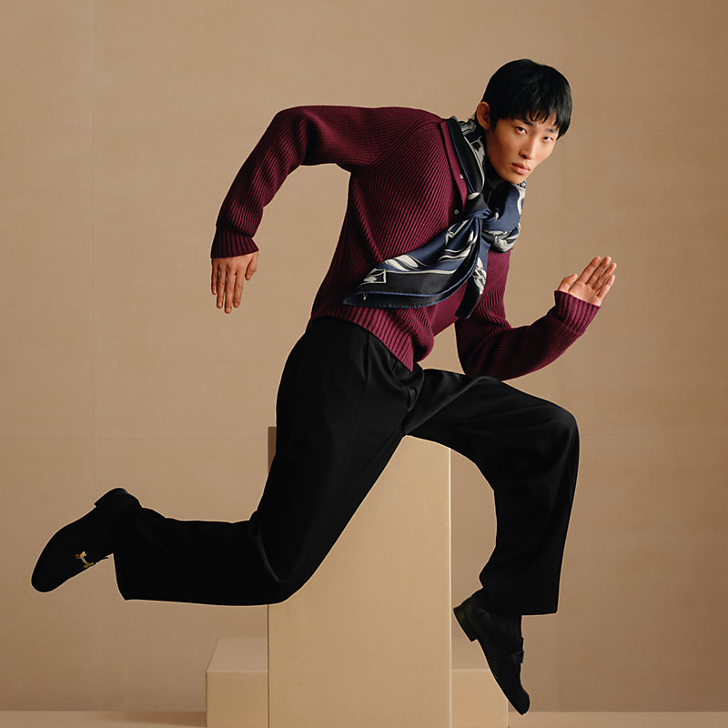 Hermès metallique scarf 100 - Blue | Hermès USA