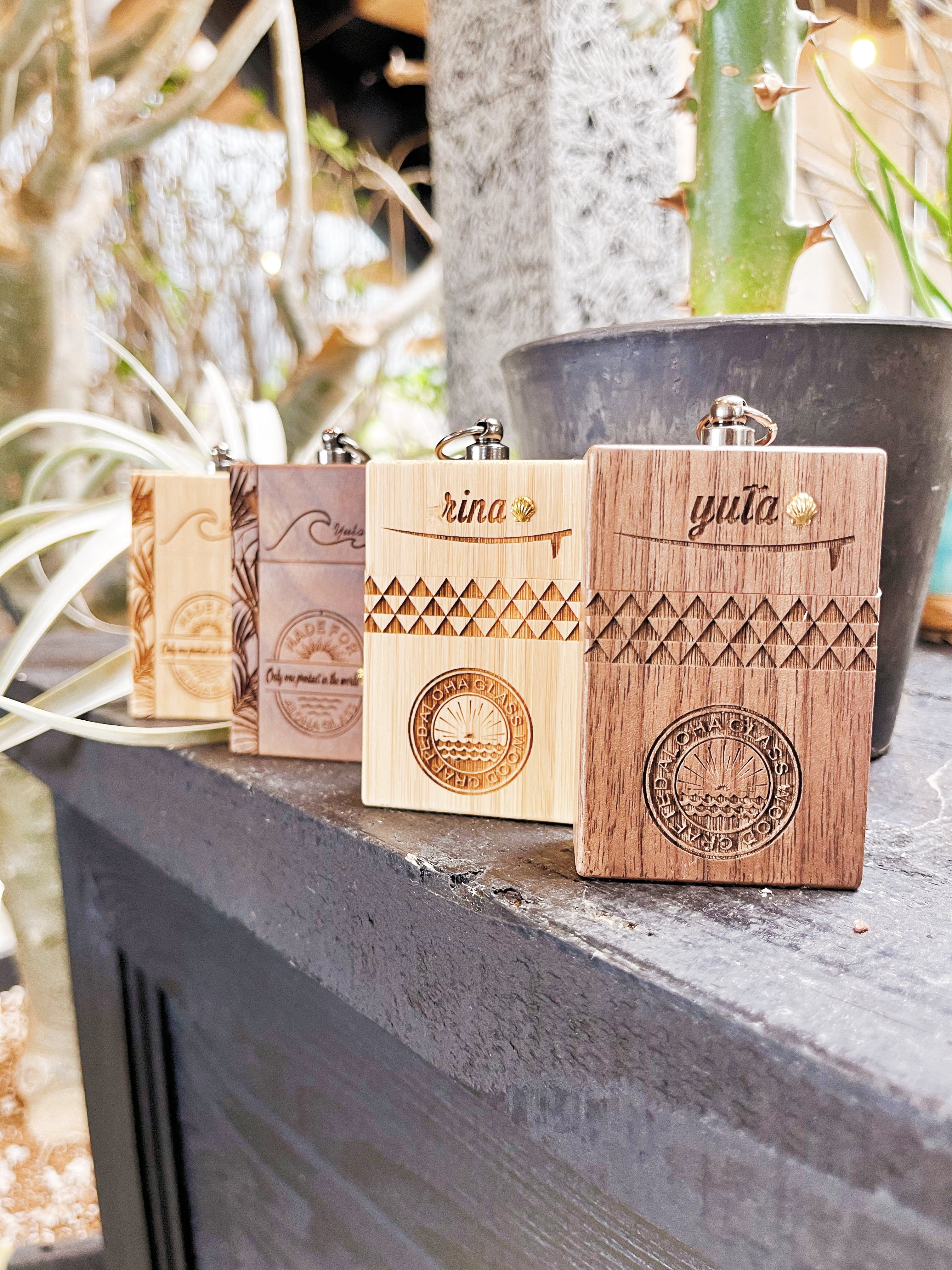 Wood portable ash tray | ALOHA GLASS