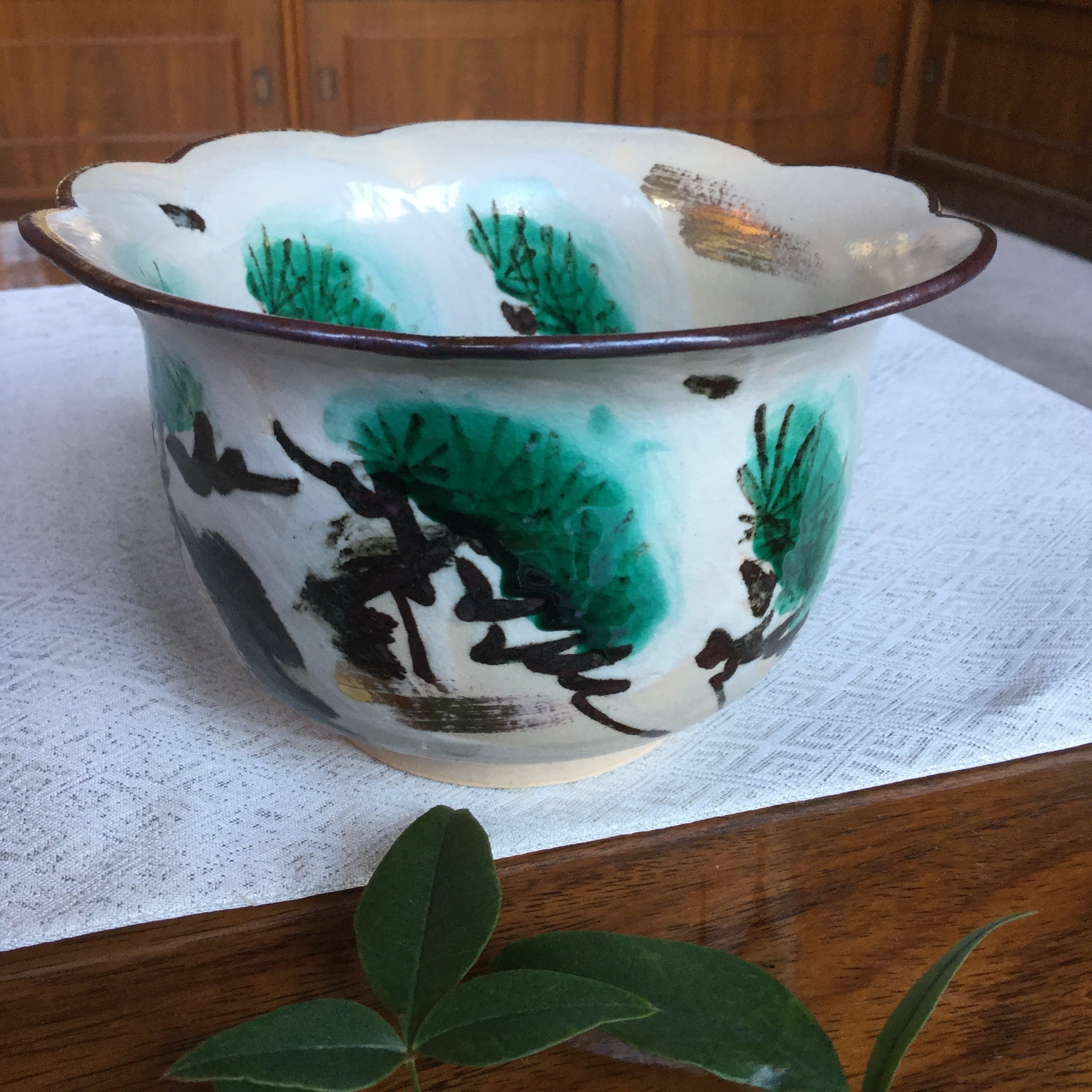 乾山写雪松向付 TKD020320B | 陶花堂