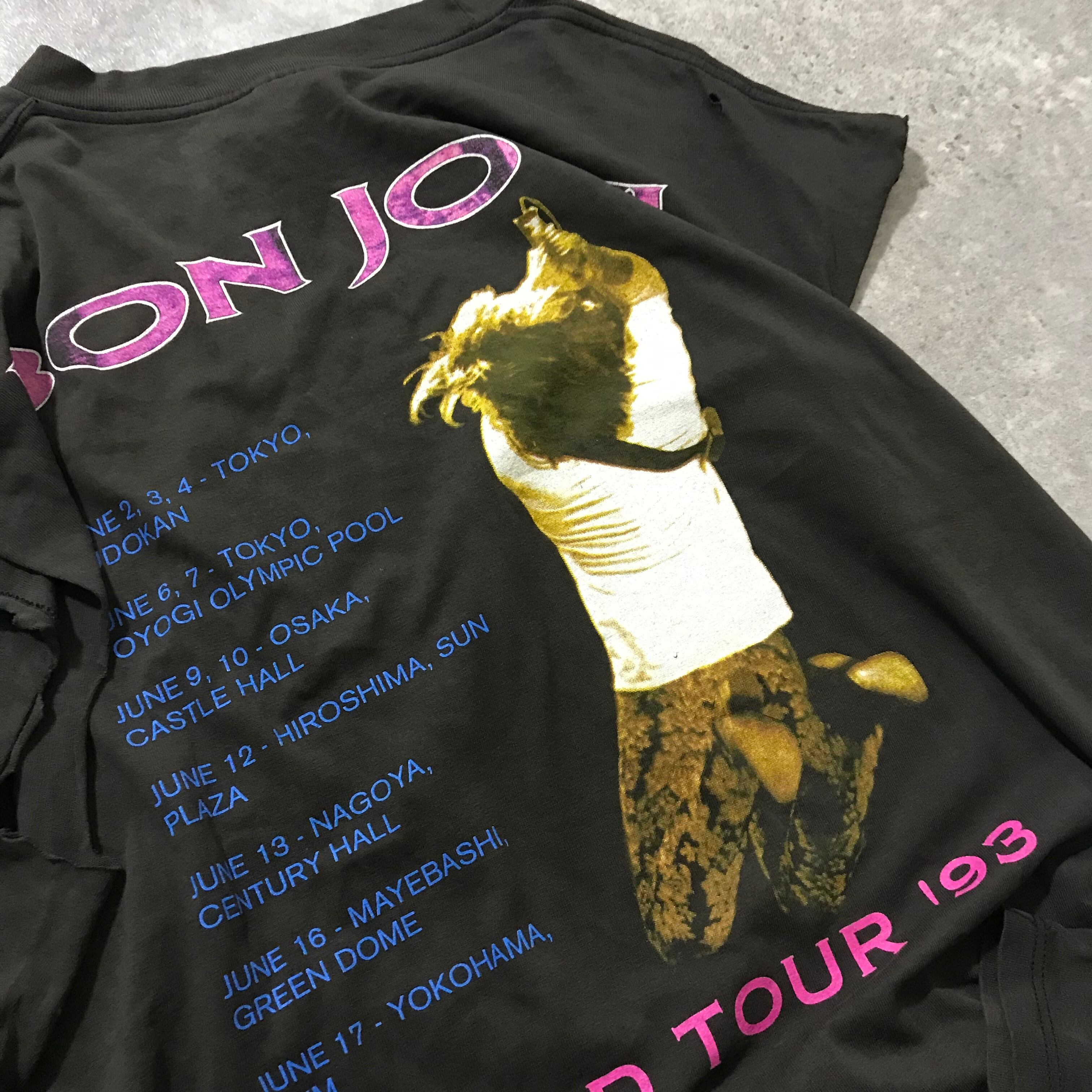 90's vintage】 BON JOVI “world tour 93” T-SHIRT | OEC STUDIO