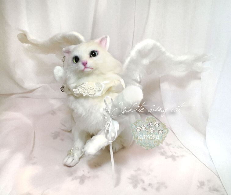 Aさまセミオーダー Tちゃん 美猫さん ホワイトウィングキャット 白猫