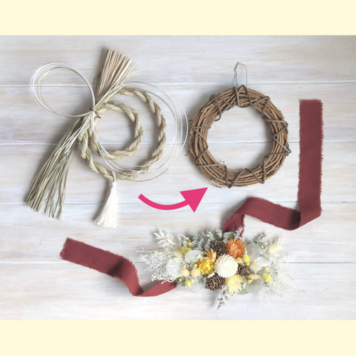 2wayしめ縄飾り 交換用リースセット Creema限定 お正月飾り S1 しめ縄