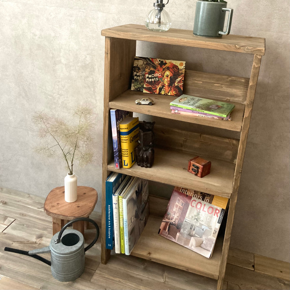 英国アンティーク木製ブックシェルフ/本棚/ラック/飾り棚キャビネット