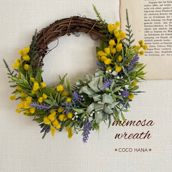 ミモザのハーフリース リース ＊COCO HANA＊ 通販 15273939｜Creema