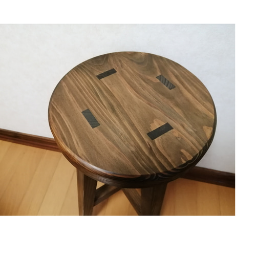 ほぞ組】木製スツール 座面幅30cm×高さ47cm 丸椅子 stool 猫犬 椅子