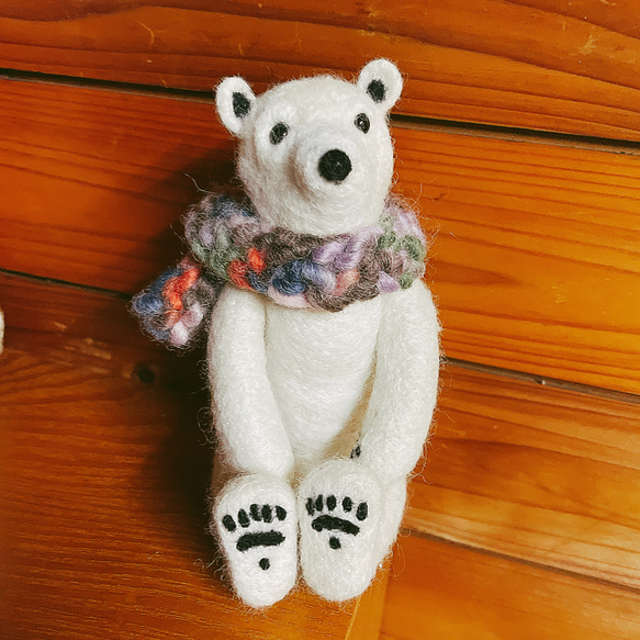 羊毛フェル 白くまの置物 羊毛フェルト fab! HandWorks 通販 18192636