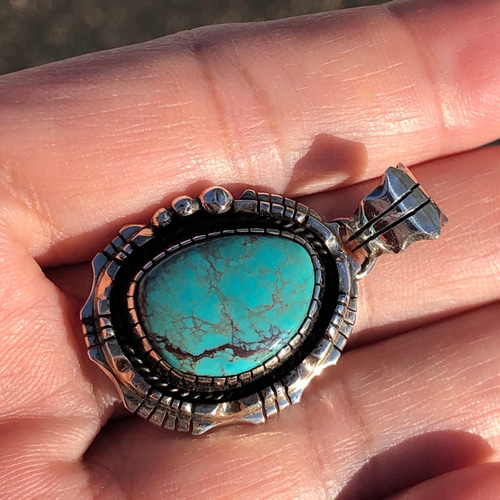 シルバーペンダントトップ ロイストンターコイズ CNK-25 インディアン