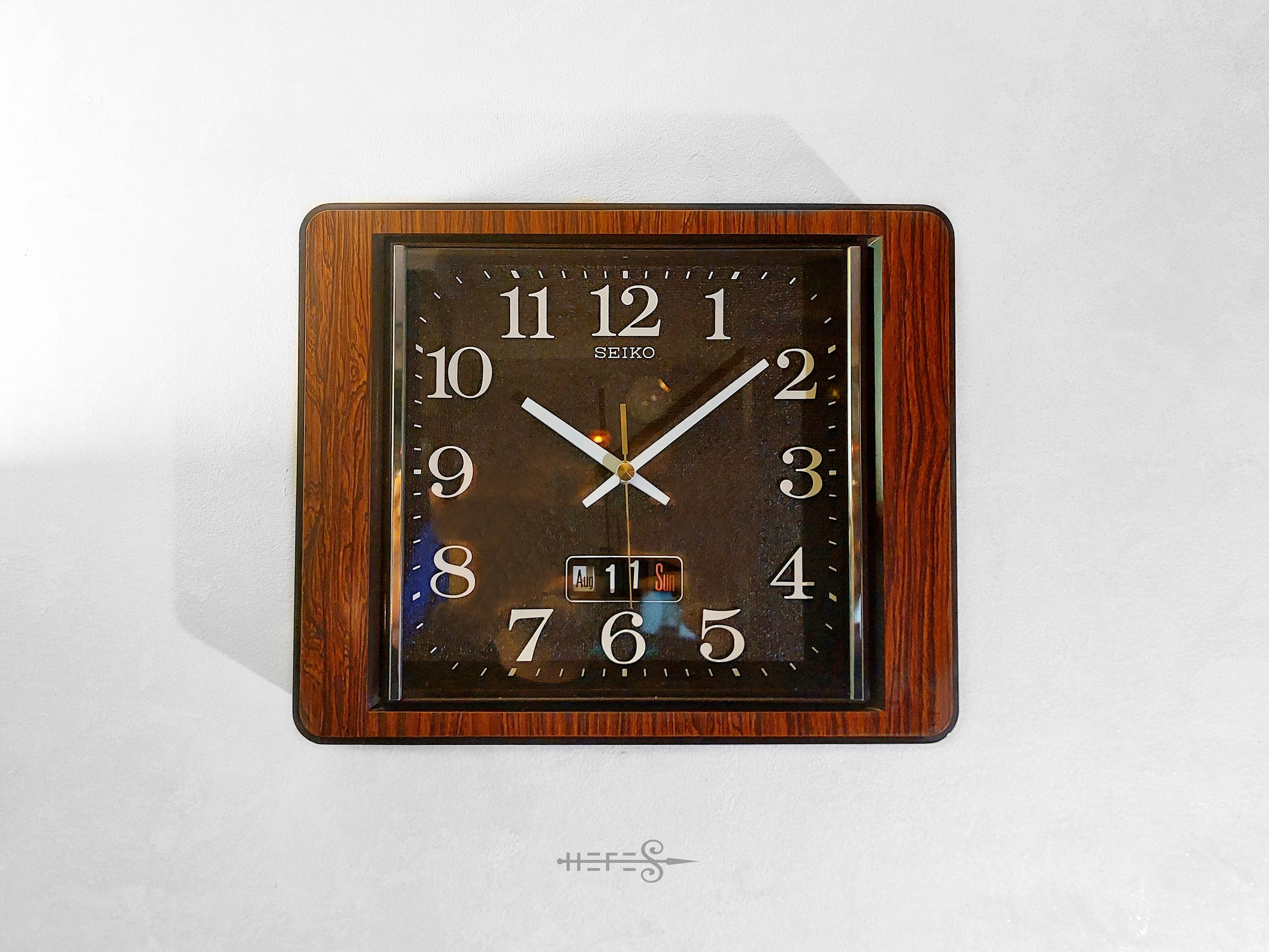 Seiko TC 804 Vintage Wall Clock 1960s Japanese Art Deco Date