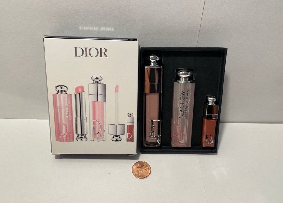 DIOR ADDICT 3-PIECE SET (001 Pink) Lip Glow Lip Maximizer & Mini