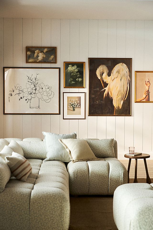 Kora Tufted Irena Print Armless Sofa | AnthroHome