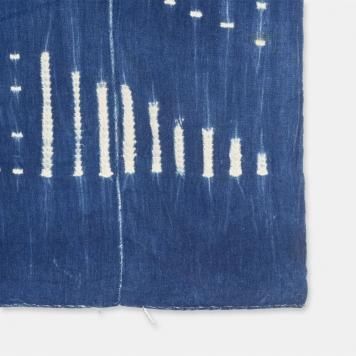 アフリカ モシ族の藍染布：絞り染め ヴィンテージ マルチクロス