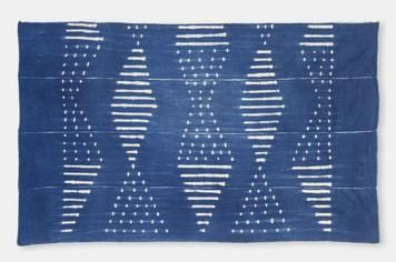 アフリカ モシ族の藍染布：絞り染め ヴィンテージ マルチクロス