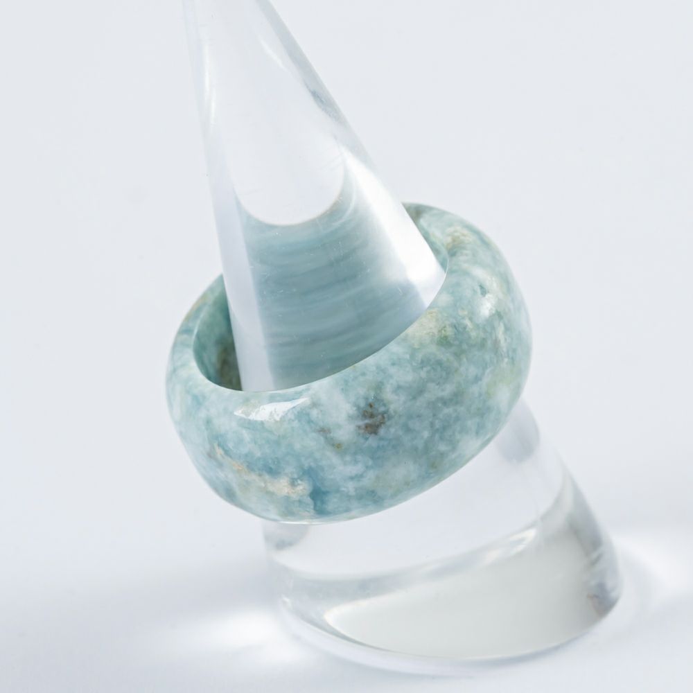 19号・薄青緑色まだら・厚みあり・透明感良し・艶良し】（高品質青色