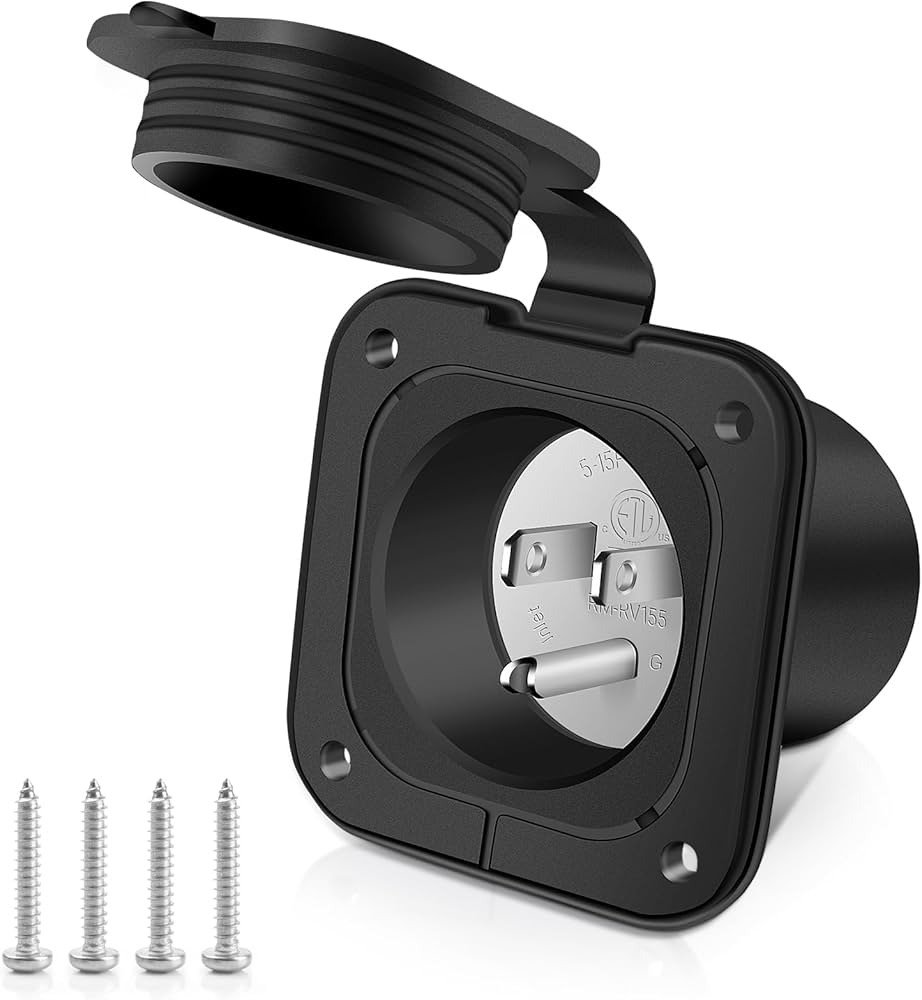 Amazon.com: BUMBEE 15 Amp 125V Flanged Inlet, NEMA 5-15P 2 Pole 3