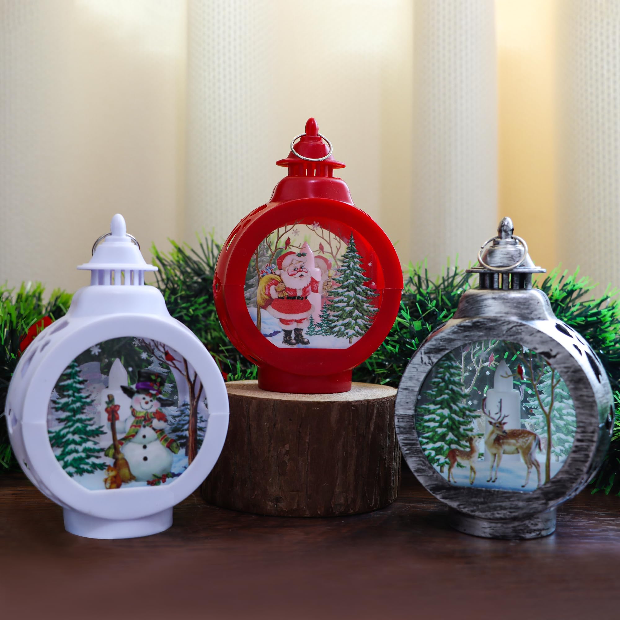 Amazon | DERAYEE クリスマス オーナメント 飾り led LEDライト付 3点