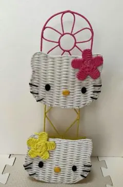 入手困難 超激レア ハローキティ 藤風カゴ カオハナ 編みカゴ 1999年