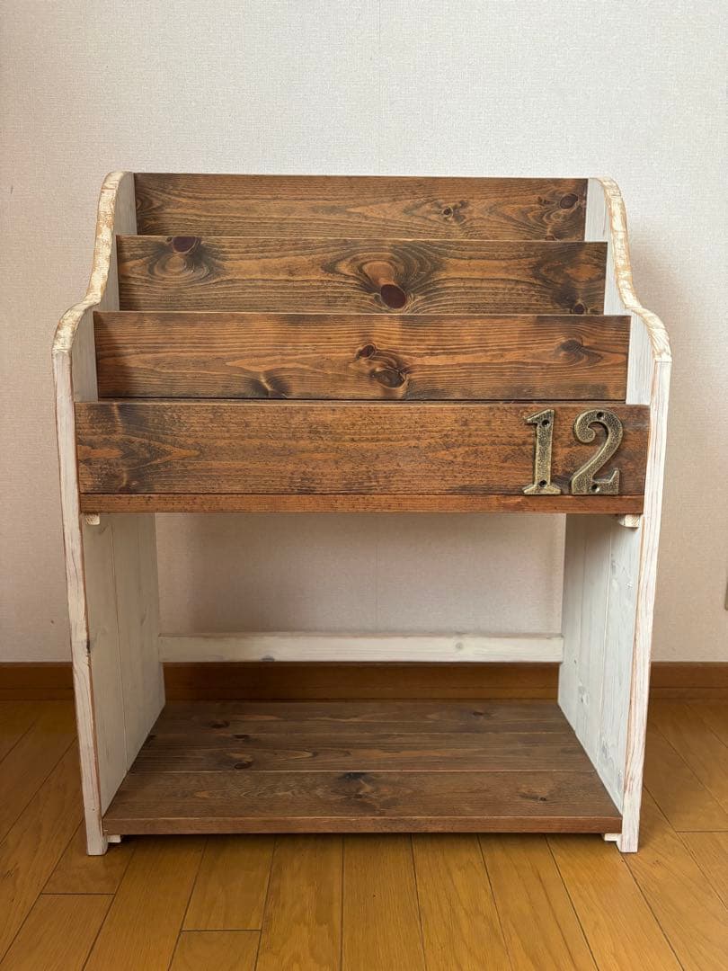 木製本棚 4段収納 ブラウン/ホワイト オープンラック 4段 木製 フリーラック 幅60cm （ 木製ラック シェルフ