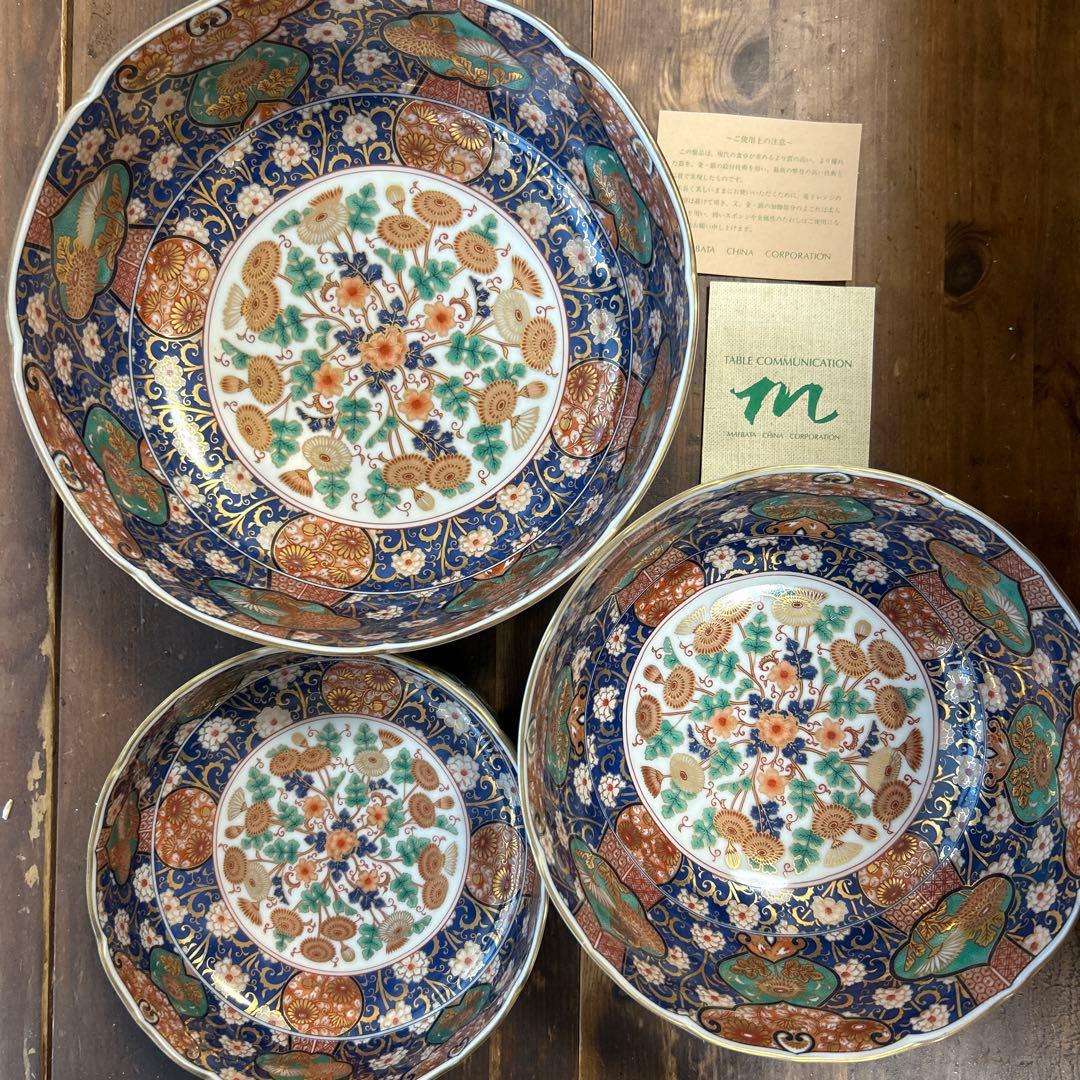 前畑陶器　庫山窯 菊金唐草 金彩　古伊万里　豪華3種　3種鉢　お正月　お節 前畑陶器 庫山窯 金彩師匠牡丹 大鉢 古伊万里 大皿 和食器 和花盛鉢