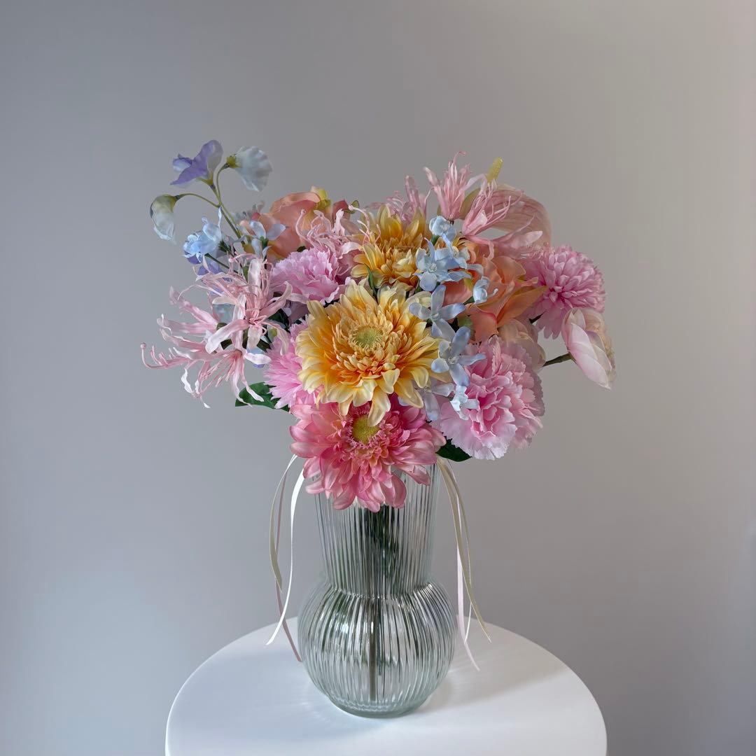 41.【ブートニア付】ウェディングブーケ　アーティフィシャルフラワー造花 楽天市場】造花 アーティフィシャルフラワー 花束 【ニュアンスカラー