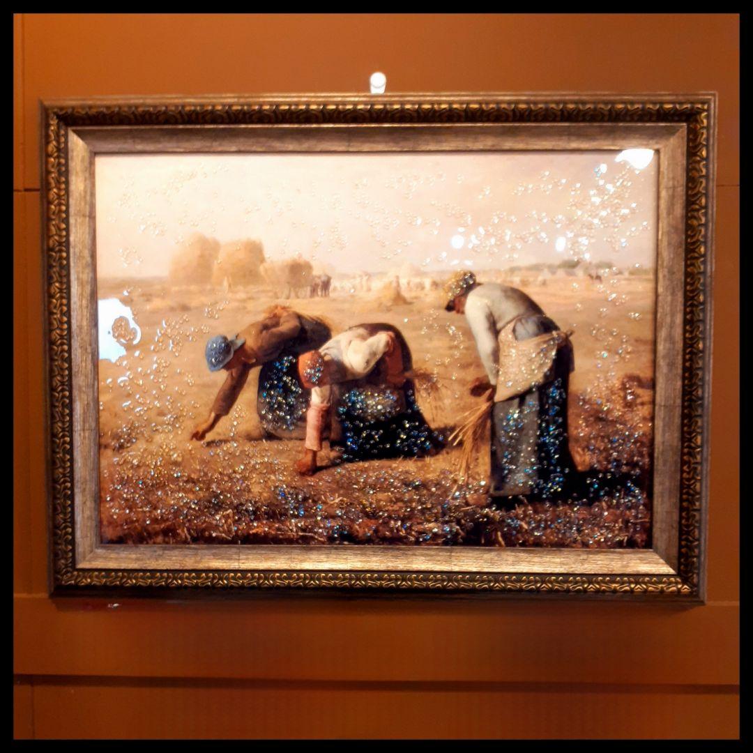 輸入雑貨 天然水晶石 ジャン=フランソワ・ミレー作 『落穂拾い