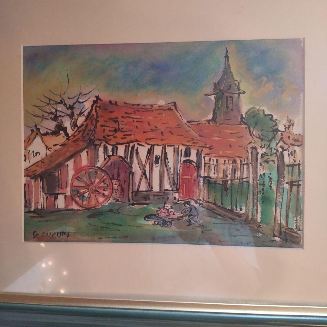 直筆サイン入り鈴木康雄作カルカッソンの村 - メルカリ