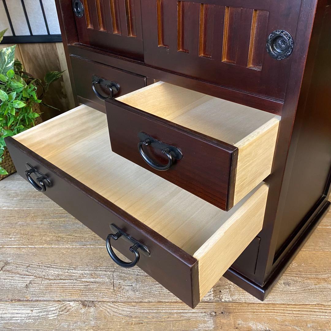 大幅値下げセール中！民芸家具桐材多引き出しチェストタンスA56㎝×58