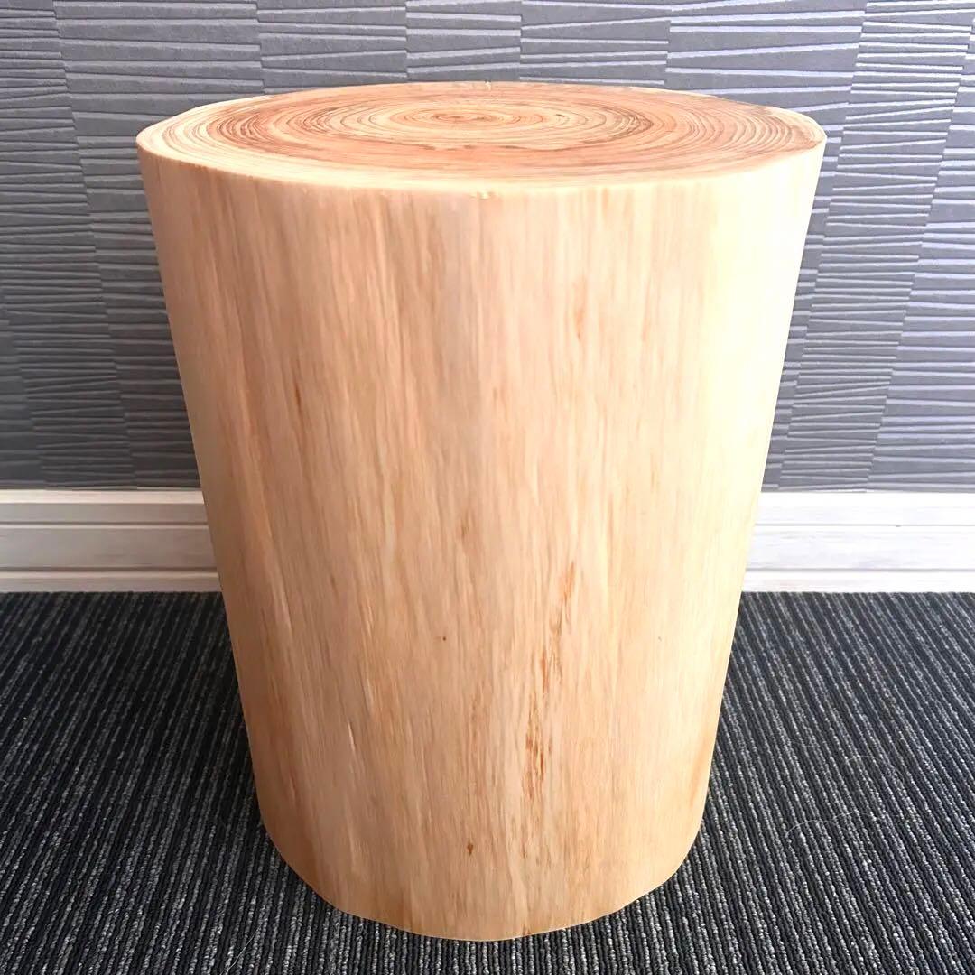 No.033【魅せる木】檜の丸太 ディスプレイ台 サイドテーブル スツール