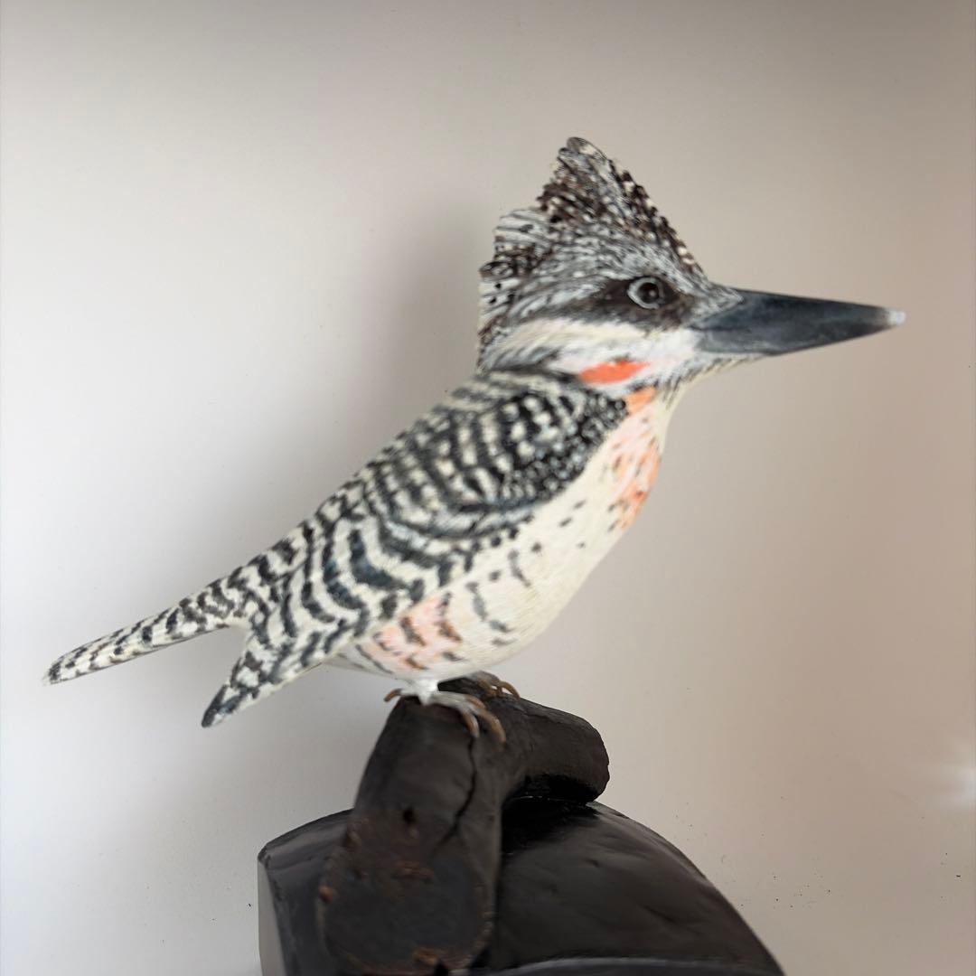 よち様専用品 「ヤマセミ」 リアルバードカービング 木彫りの野鳥 野鳥